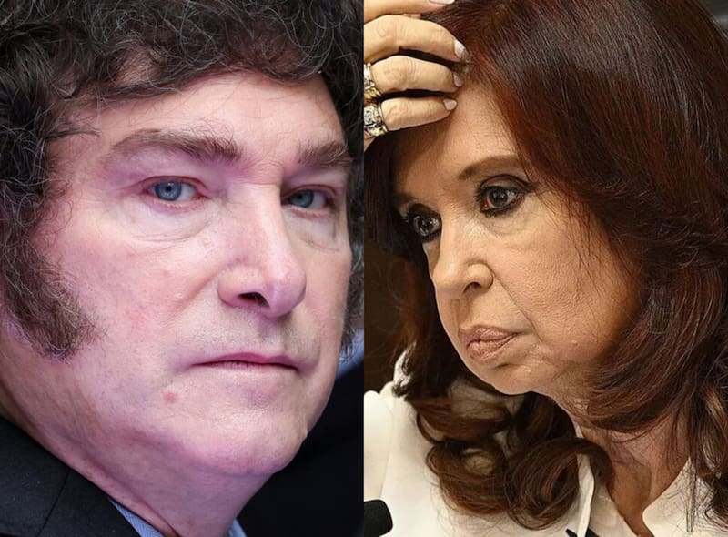 Javier Milei y Cristina Kirchner.