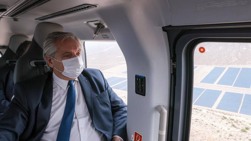 El presidente Alberto Fernández visitó parques solares en San Juan