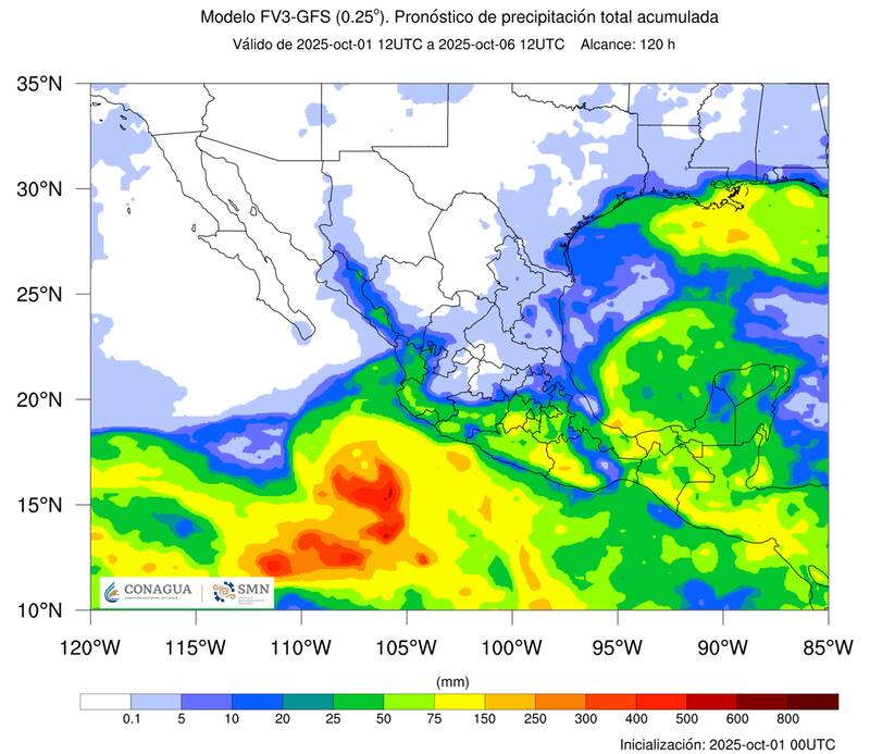 Pronóstico de clima actual en México. Fuente: archivo.