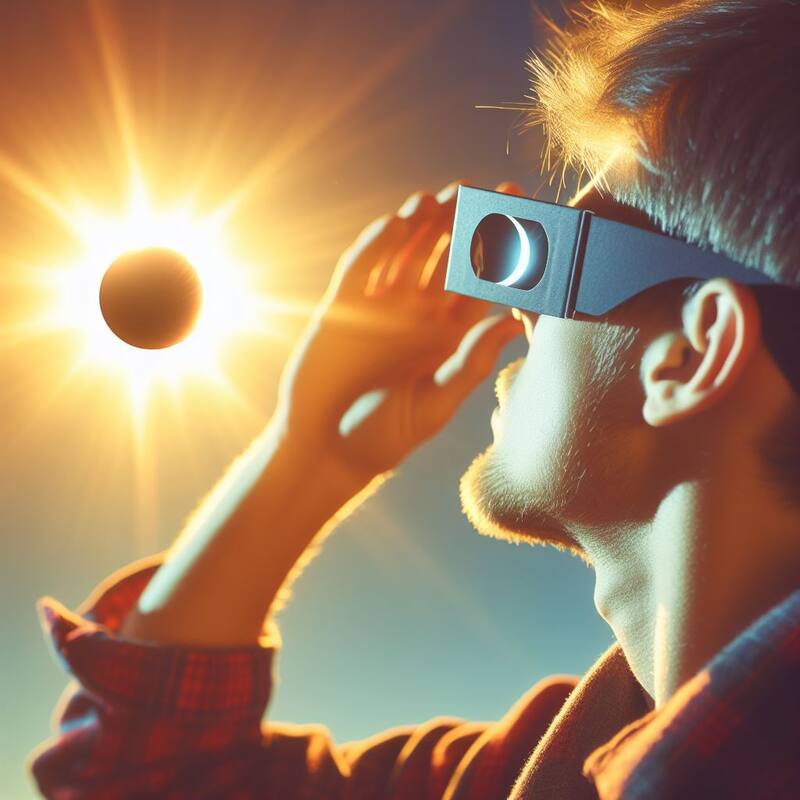 A la hora de ver el eclipse, se debe hacer con el equipamiento adecuado y seguro para la ocasión. Foto: Bing.