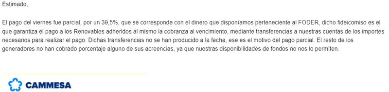 La explicación de CAMMESA por impagos