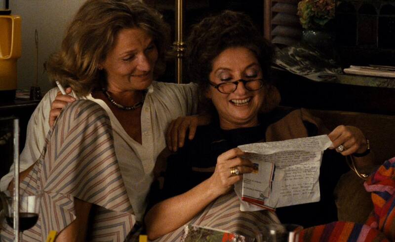 Chunchuna y Norma Aleandro, en el rodaje de "La historia oficial"