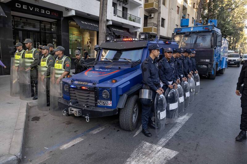 Las fuerzas de seguridad marroquíes intervinieron en varias ciudades tras los disturbios relacionados con el Mundial 2030. (Fuente: EFE / EPA / Jalal Morchidi)