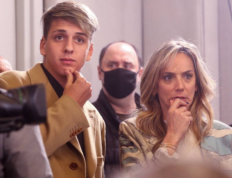 La titular de AySA, Malena Galmarini, junto a su hijo Tomás "Toto" Massa.