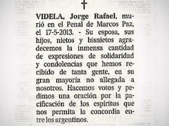 La familia de Videla pide "pacificación" y "concordia en Argentina