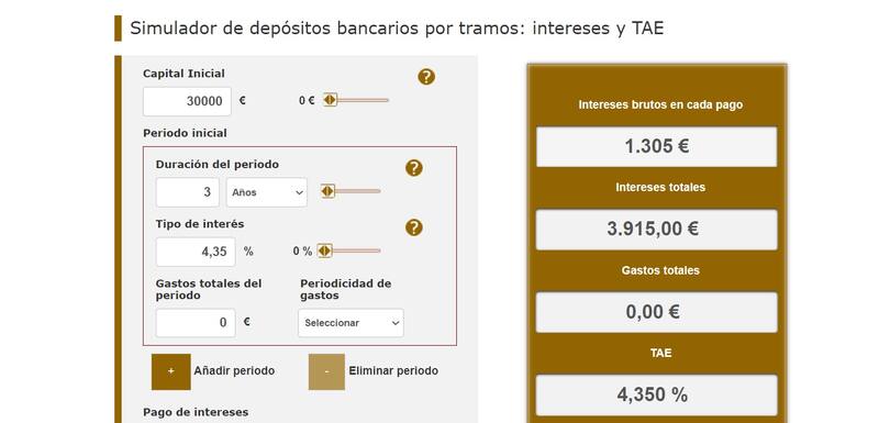 El simulador de depósitos del Banco de España sirve para hacer el cálculo. (Foto: www.bde.es).