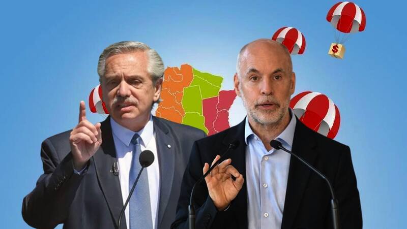 El Presidente Alberto Fernández y el jefe de gobierno porteño Horacio Rodríguez Larreta