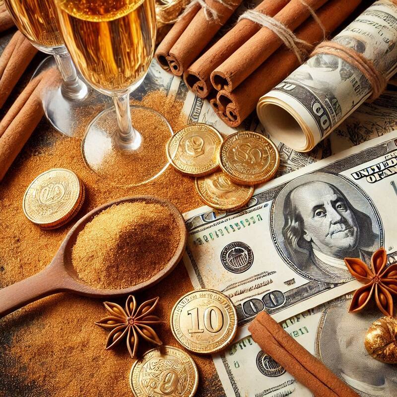 Ritual con canela para el dinero. Fuente: Bing AI.