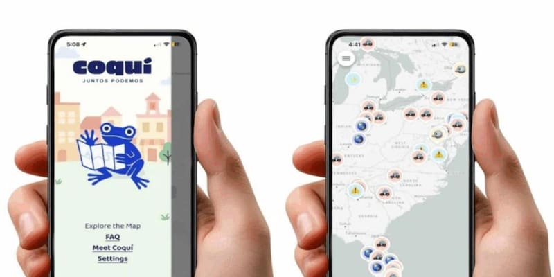 Lanzan Coqui, la aplicación que emite alertas en tiempo real sobre la presencia de agentes de ICE. Fuente: Coqui App.