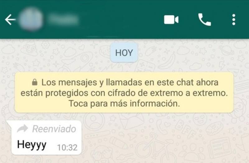 Así luce un mensaje Reenviado en WhatsApp.