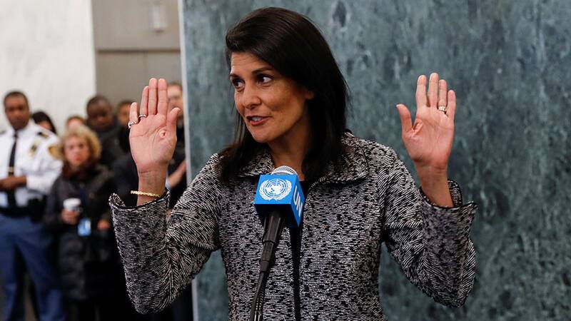 Nikki Haley, embajadora de trump en la ONU