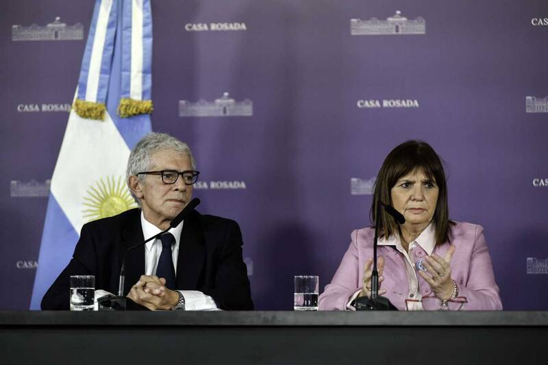 Los ministros Mariano Cúneo Libarona (Justicia) y Patricia Bullrich (Seguridad)
