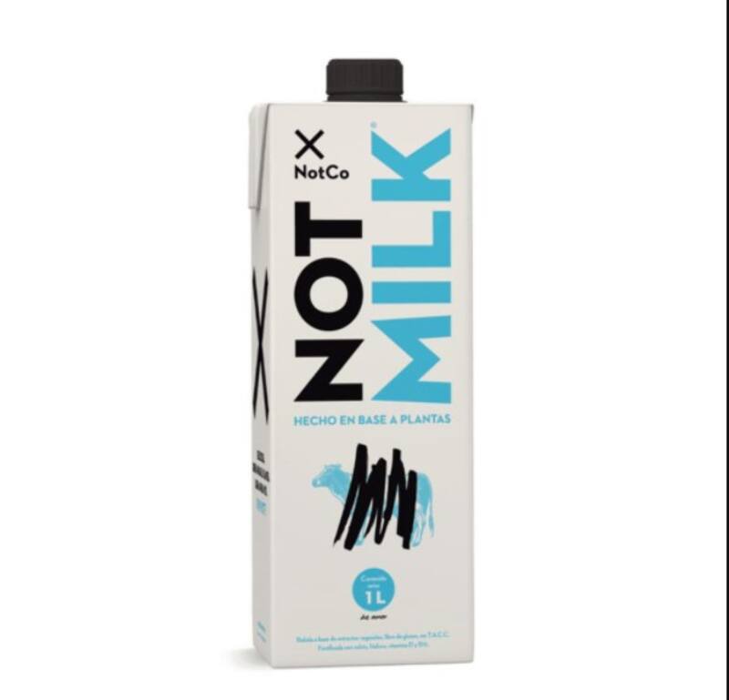 NotMilk tiene un llamativo envase con el dibujo de una vaca tachada con negro