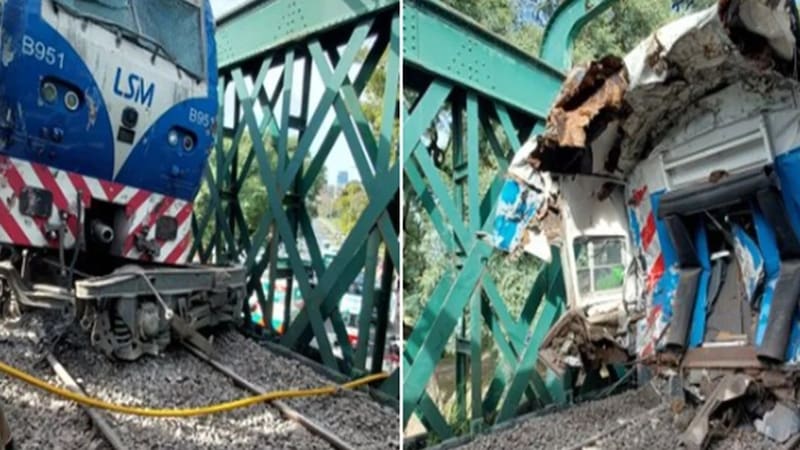 Así quedaron las formaciones afectadas por el choque de trenes.