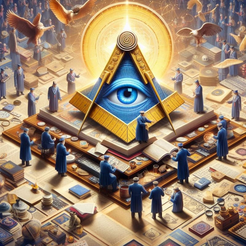 Símbolos de la masonería. Fuente: Bing AI.