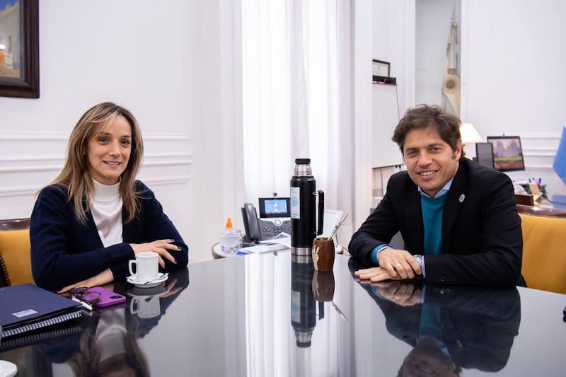 Vínculo aceitado. Malena Galmarini y Axel Kicillof en una reunión el 15 de julio