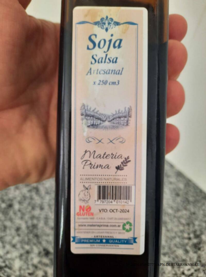 La salsa de soja que prohibió la ANMAT. (Fuente: ANMAT-Boletín Oficial).