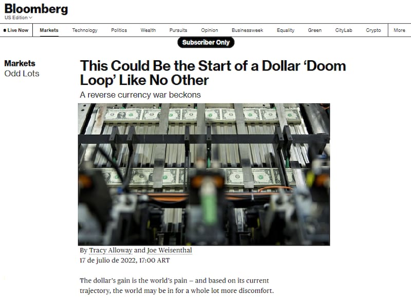 Bloomberg alertó por un "golpe para la economía mundial"