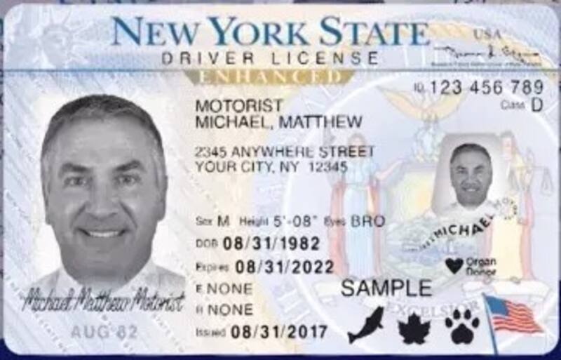 Así luce una licencia de conducir mejorada. Fuente: DHS.