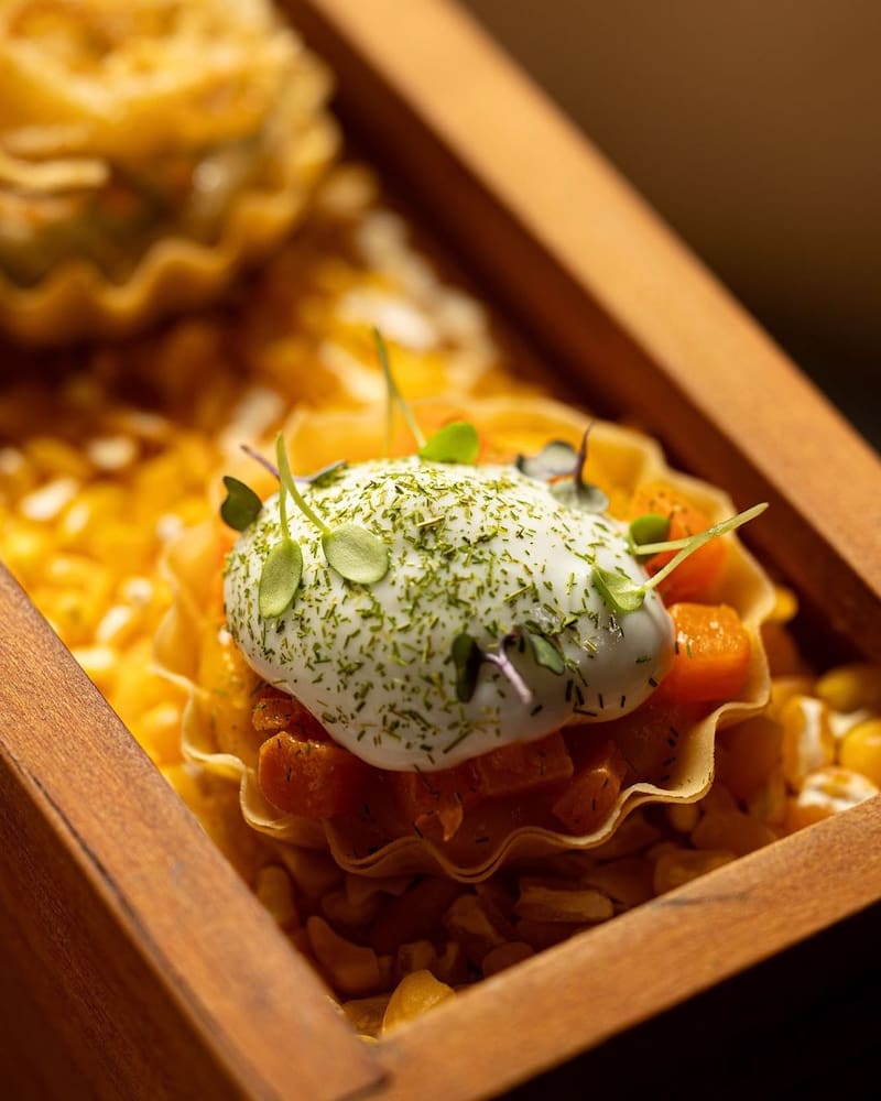 El menú de degustación de Per Lui. Fuente: Instagram @perluibh