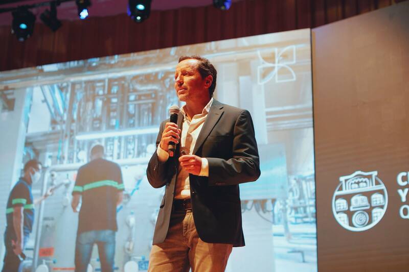 Martín Ticinese, presidente de Quilmes durante la presentación del compromiso en la Usina del Arte