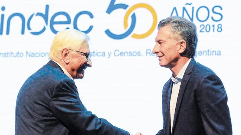 Todesca y Macri en la celebración de los 50 años del Indec