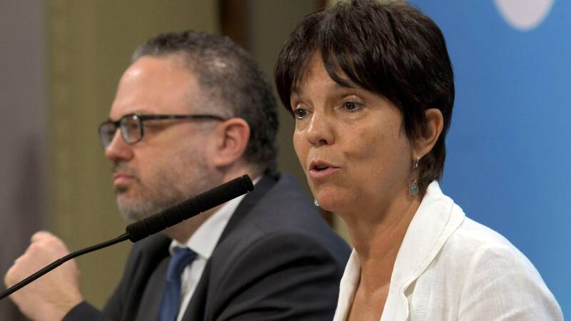 La titular de AFIP, Mercedes Marcó Del Pont, y el ministro de Desarrollo Productivo, Matías Kulfas.