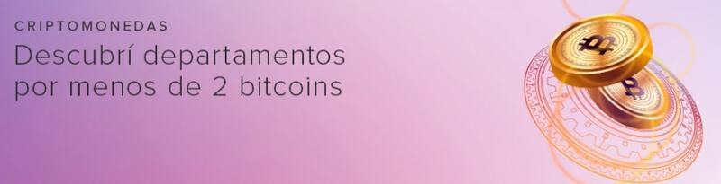 Anuncio de Mercado Libre: "Descubrí departamentos por menos de 2 Bitcoins"..