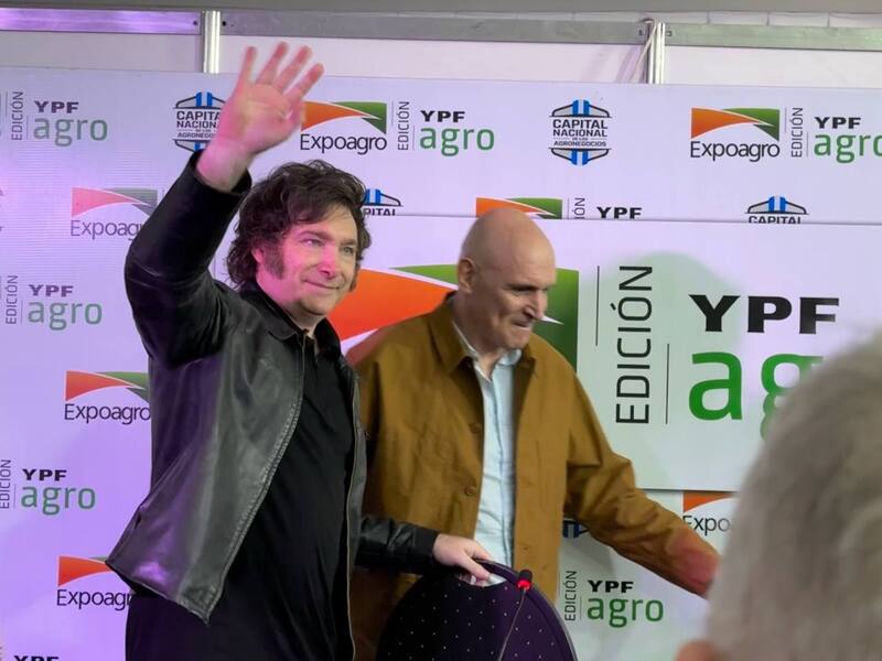 Javier Milei junto a José Luis Espert en la Expoagro