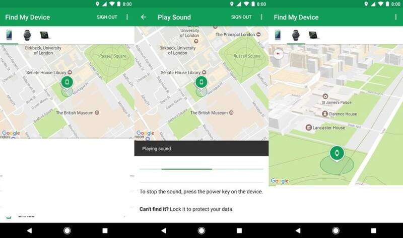 App de Android "Encontrar mi dispositivo"