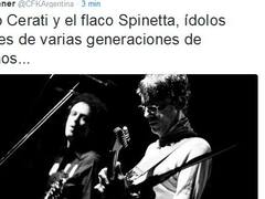 Cristina también recordó a Gustavo Cerati en Twitter