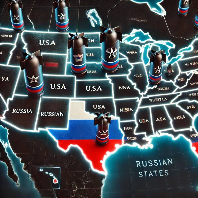 Hace unos años la TV rusa filtró un mapa de objetivos nucleares. Fuente: ChatGPT.