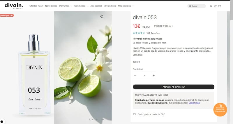 La perfumería online Divain Parfums tiene el clon del Light Blue de Dolce & Gabbana a 13 euros (Foto: divainparfums.es)