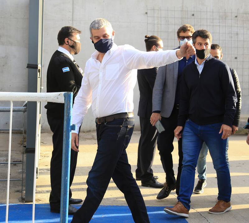 Peña llegando a la presentación de "Primer Tiempo", en marzo de 2021