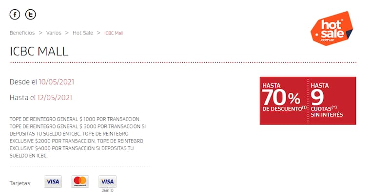 Beneficios Hot Sale del Banco ICBC.