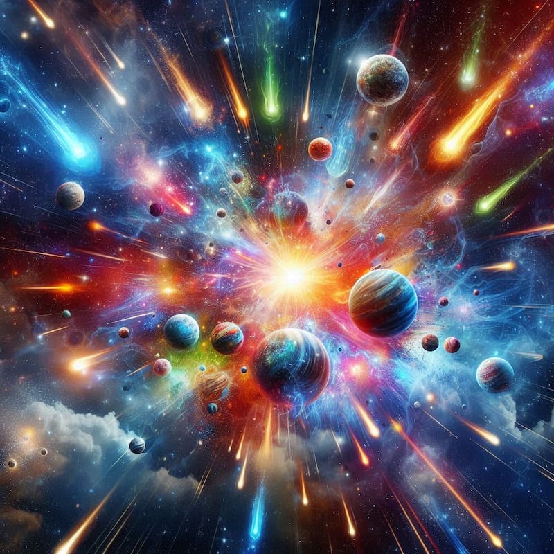 Teorías sobre el universo. Fuente: Bing AI.