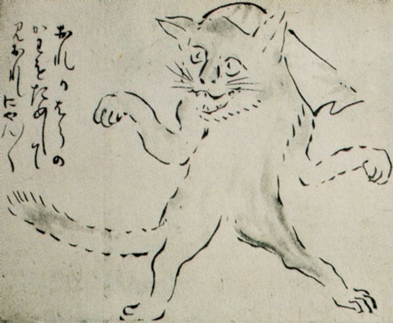 Los japoneses comenzaron a desconfiar de los gatos con colas largas, creyendo que podían convertirse en Bakeneko, lo que llevó a la práctica de cortarles la cola como medida preventiva. Foto: Wikimedia.