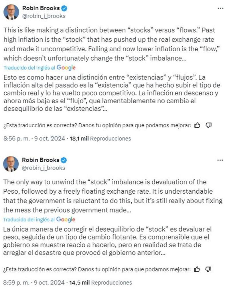 Los posteos de Brooks en X.