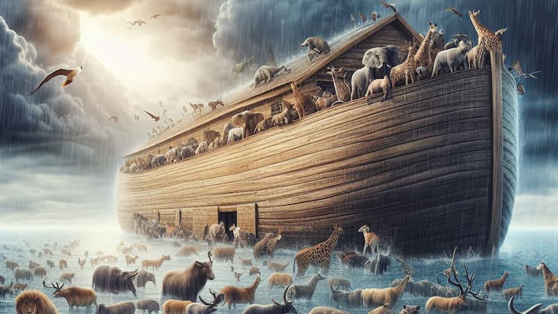 La representación artística del Arca de Noé revela cómo los artistas medievales interpretaron el relato bíblico, a menudo incluyendo animales familiares de su entorno cotidiano.