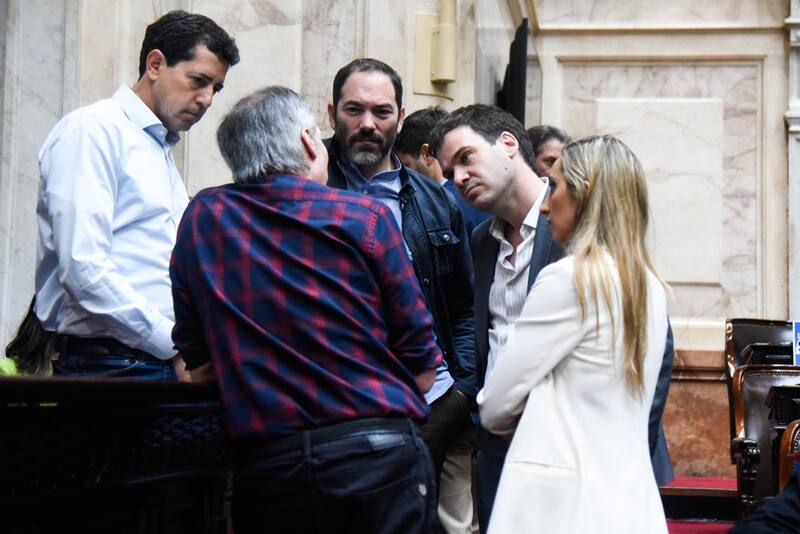 La foto entre Juan Manuel López (CC) y diputados de Unión por la Patria que era difundida en grupos libertarios
