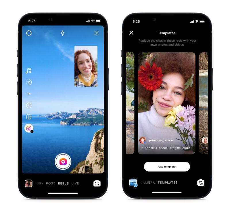 Reels sumará plantillas para facilitar la creación de contenido.