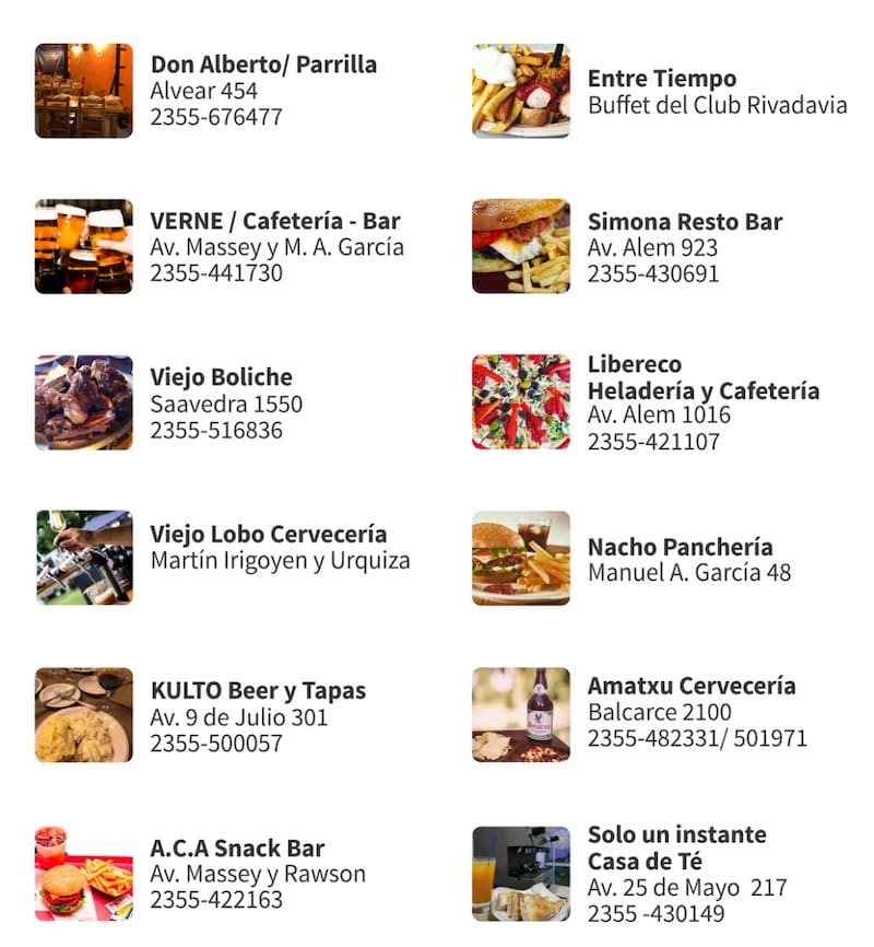 Todos los lugares para comer en la localidad este fin de semana largo. (Municipio Lincoln).