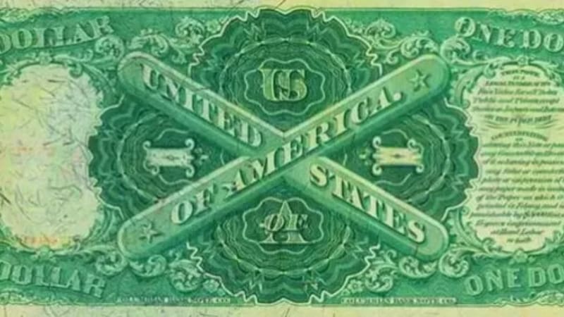 El reverso del billete de un dólar que puede valer hasta USD 10,000. Fuente: Archivo.