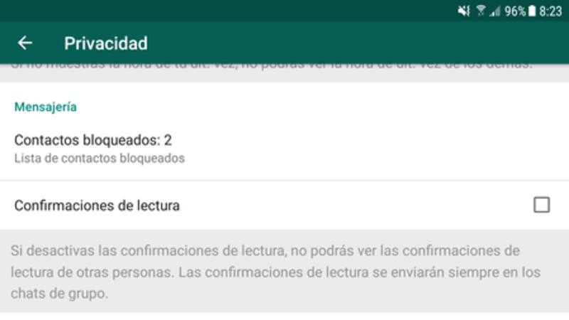 Confirmación de lectura.