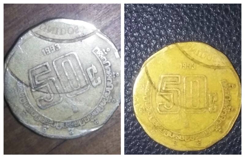 Moneda de 50 centavos de 1993 con el error de acuñación. Foto: www.mercadolibre.com.mx.