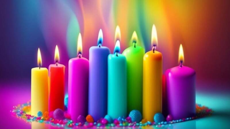 Velas de colores. Fuente: Archivo.