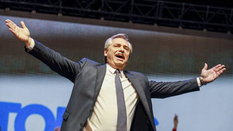 El presidente Alberto Fernández en un acto de campaña de las elecciones 2019.