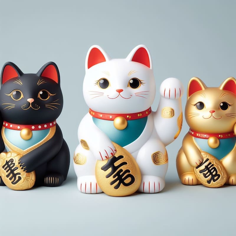 Gato de la suerte. Colores más populares. Fuente: Bing AI.