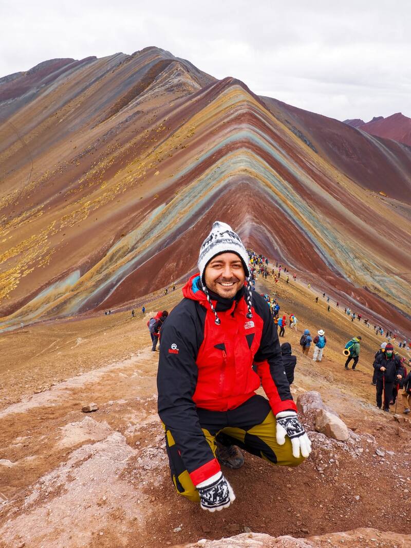 Danilo López ha visitado la Montaña de Siete Colores, Perú. Fuente: Gentileza Danilo López.