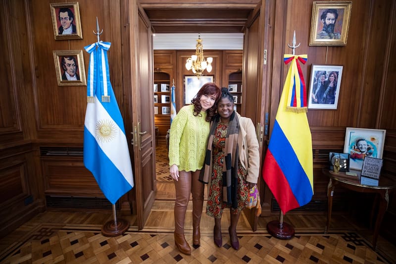 Vicepresidentas. Cristina Kirchner recibió en su despacho a Francia Marquez, electa en Colombia